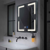 LED Spiegel Quadratisch | Touch-Schalter | Anti-Beschlag-Funktion | Neutralweißes Licht - Reyze Seria Salono Model 2